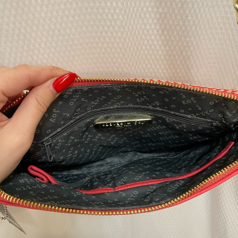 NWT Olivia + Joy Sabrina Envelope Style Gold Chain Satchel Crossbody Purse - Picture 9 of 10